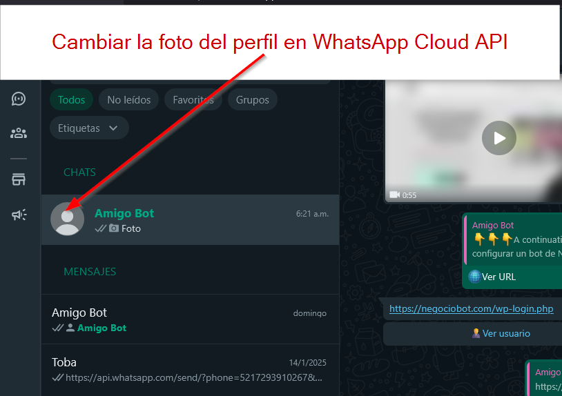 Cambiar la foto del perfil en WhatsApp Cloud API