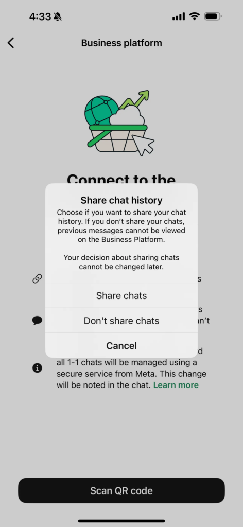 Click en compartir chats