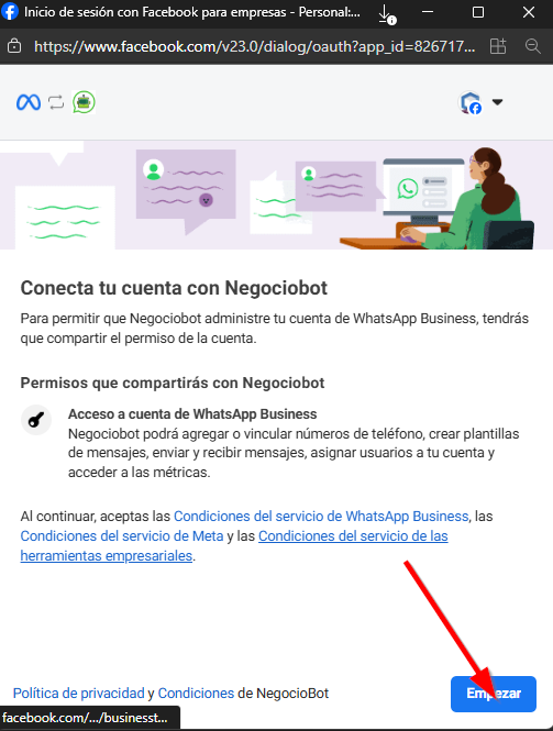 Damos click en empezar