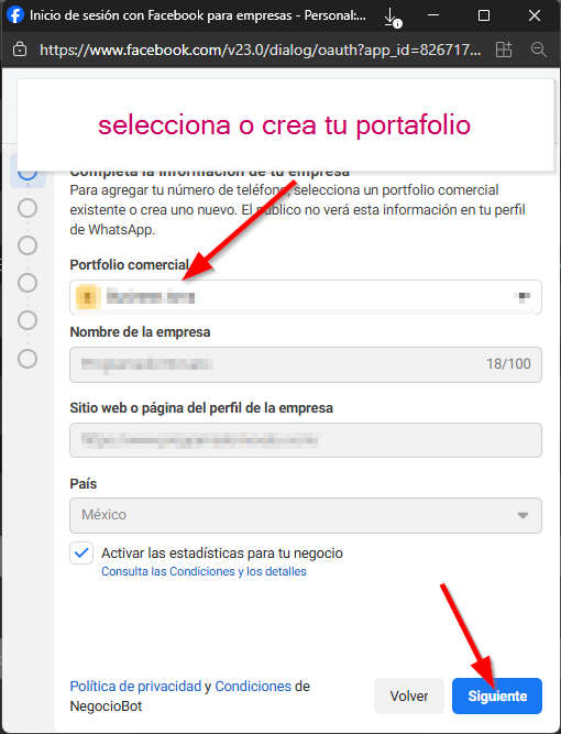 selecciona o crea tu portafolio